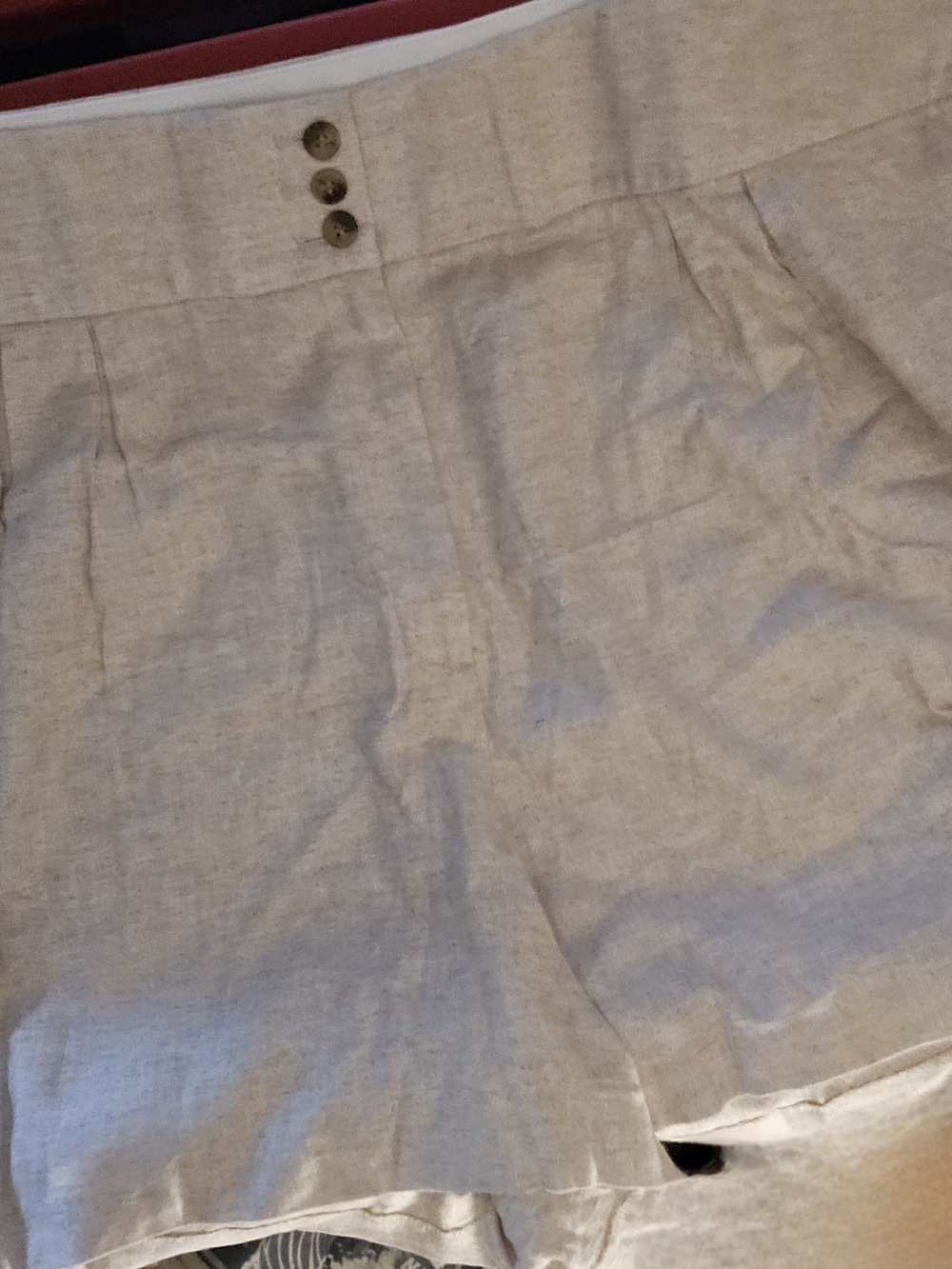NWT- Lane Bryant Light Beige Linen-Blend High Waist Shorts 26W